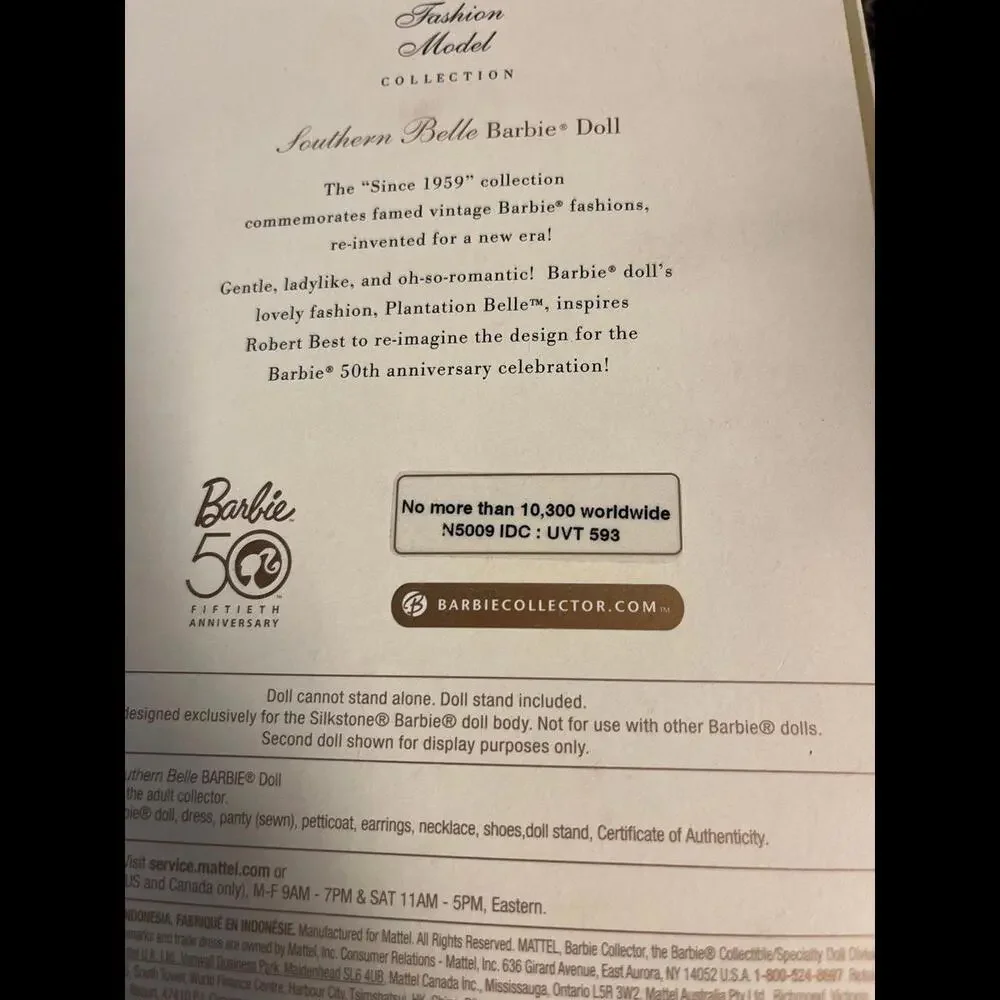 Barbie Silkstone Southern Belle Fashion Model Gold Label Doll 2008 Mattel #N5009
